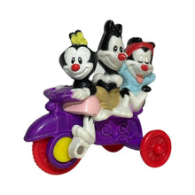 Load image into Gallery viewer, Vintage 1993 Warner Bros Animaniacs on Tricycle Yakko Wakko Dot Trike Toy 3&quot;
