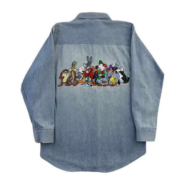 Vintage Looney Tunes Embroidered Button Down Shirt - M