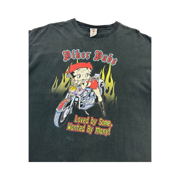 Vintage Betty Boop Biker Babe 'Loved by Some, Wanted By Many!' Tee - XXL