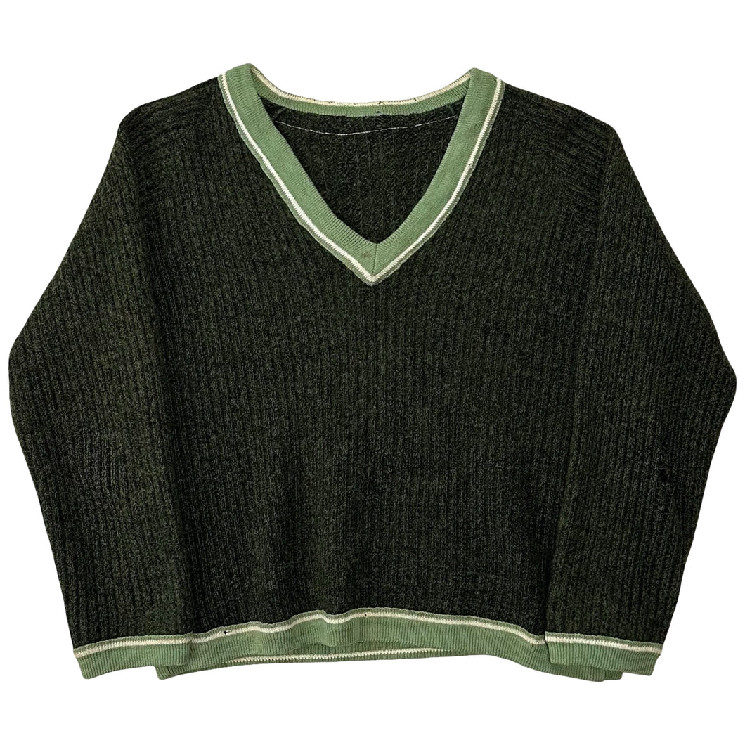 Vintage V-Neck Knitted Jumper - S