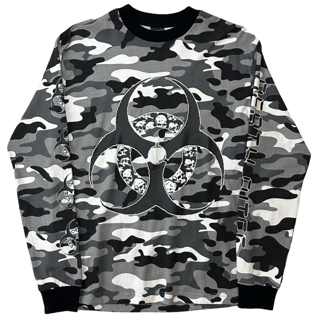 Death Rites 'Urban Discipline' Snow Camo L/S T-Shirt - M