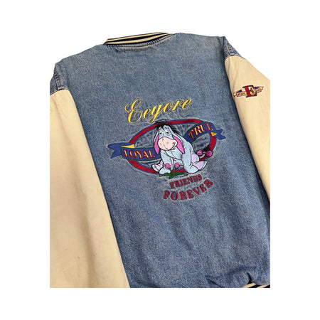 Vintage Eeyore ‘Friends Forever’ Disney Denim Varsity Jacket - L