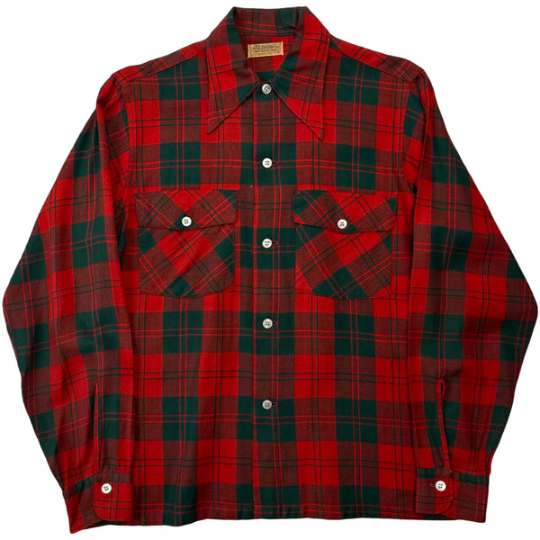 Vintage 1970s Arrow Plaid Button Up Shirt - M