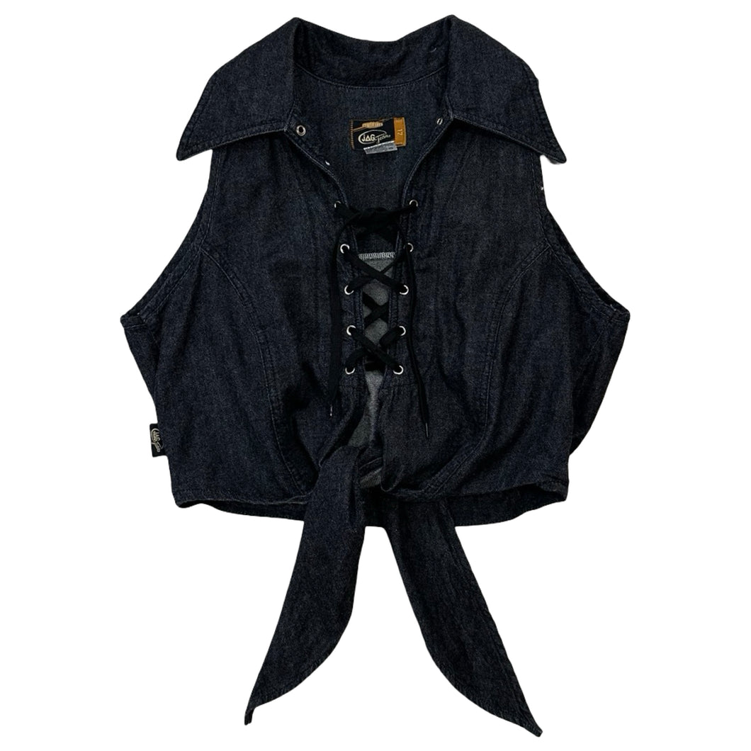 Vintage Jag Lace Up Denim Top - M