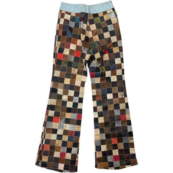 Vintage Leather Patchwork Flares - 27 x 30
