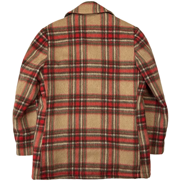 Vintage Faux Fur Lined Plaid Coat - M