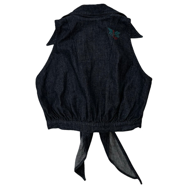 Vintage Jag Lace Up Denim Top - M