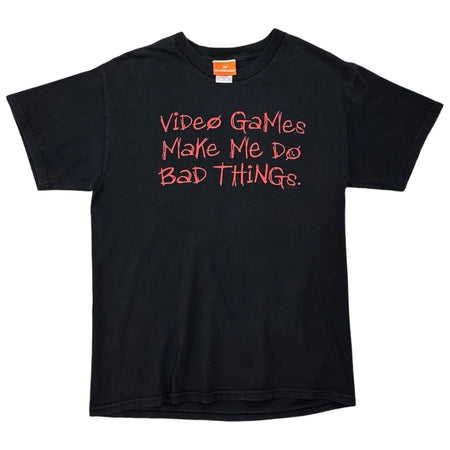 Y2K 'Video Games Make Me Do Bad Things.' Tee - L