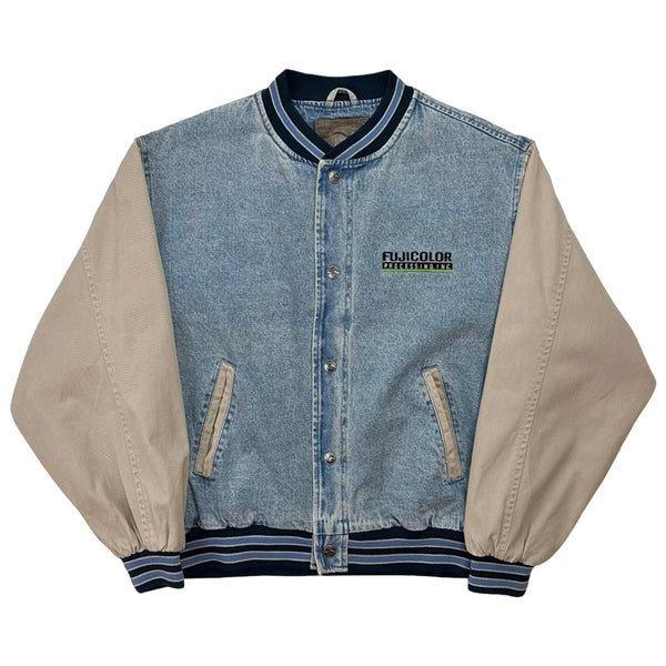 Vintage Fujicolour Denim Varsity Jacket - L