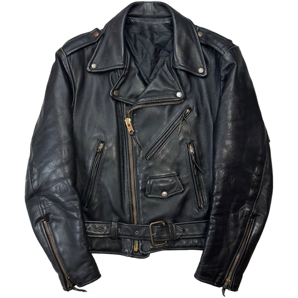 Vintage Leather Biker Jacket - S