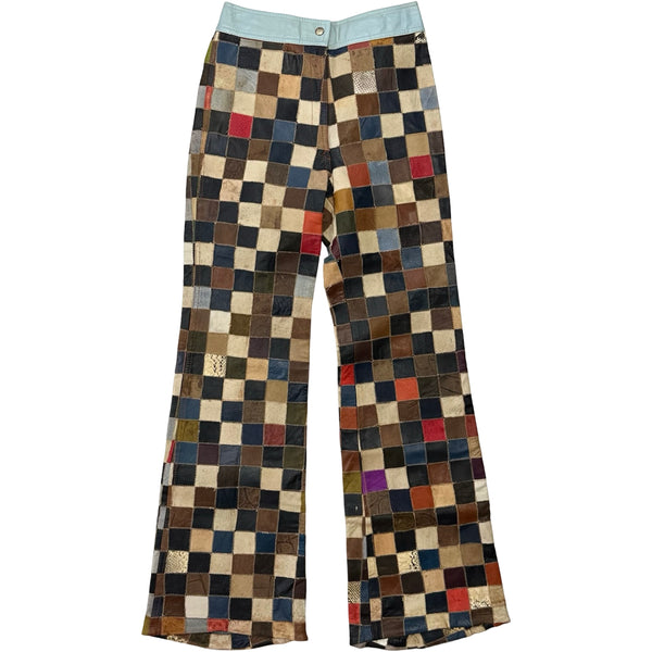 Vintage Leather Patchwork Flares - 27 x 30