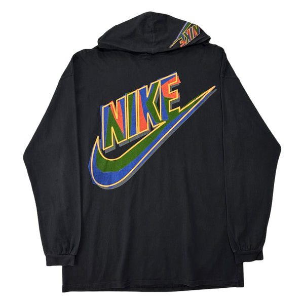 Vintage Nike ‘Just Do It’ Hooded Long Sleeve Tee - L