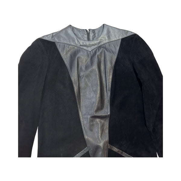 Vintage Dreske Somoff Leather & Suede Dress