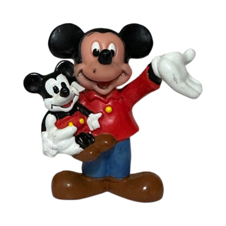 Vintage Mickey Mouse and Mini Mickey Figure 2"