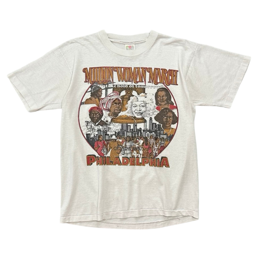 Vintage 1997 Million Woman March Philadelphia Tee - L