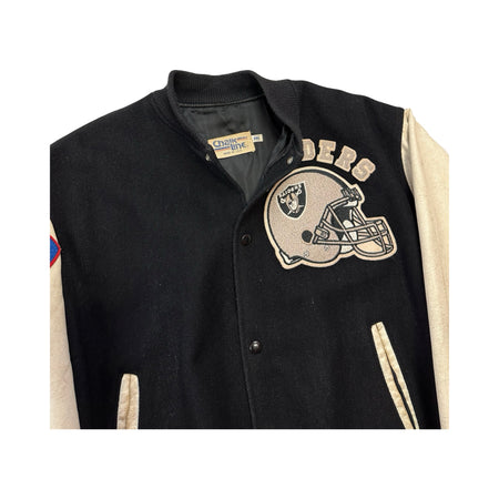 Vintage Raiders Chalk Line Varsity Jacket - L