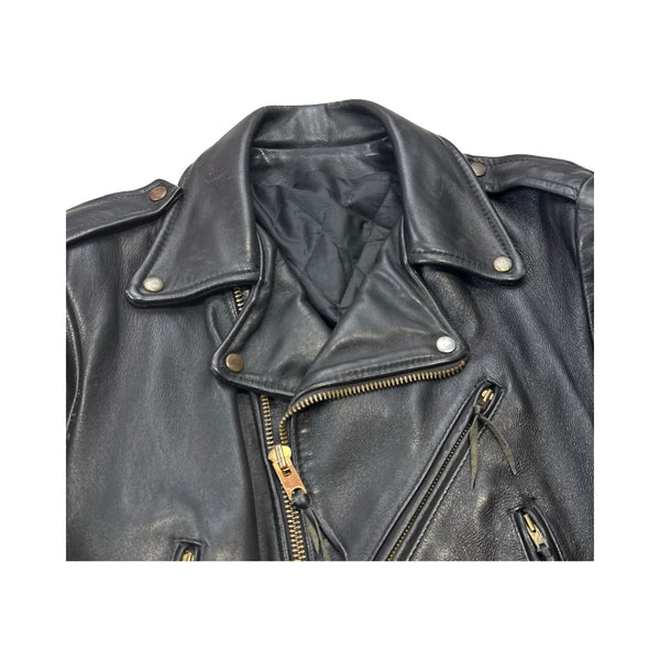 Vintage Leather Biker Jacket - S