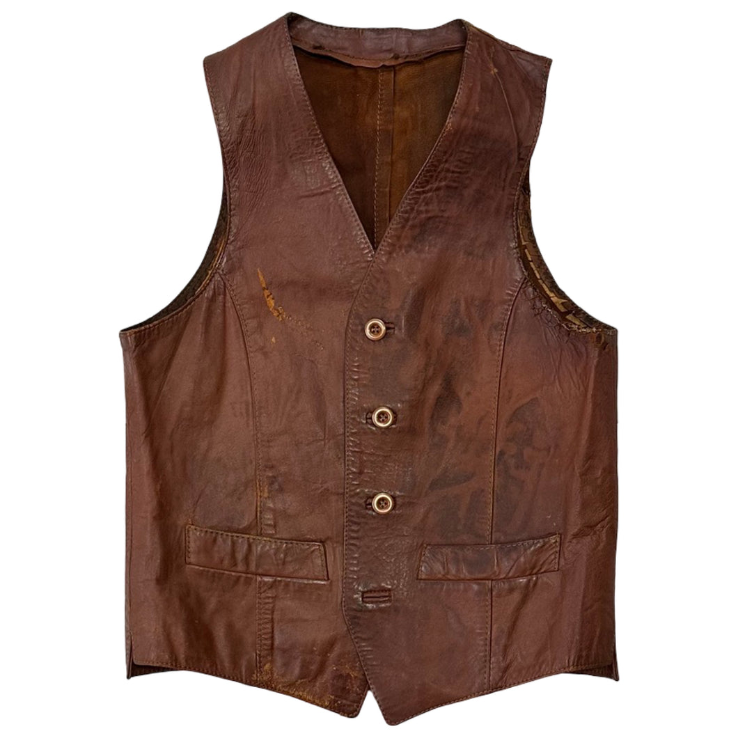 Vintage Leather Vest - S