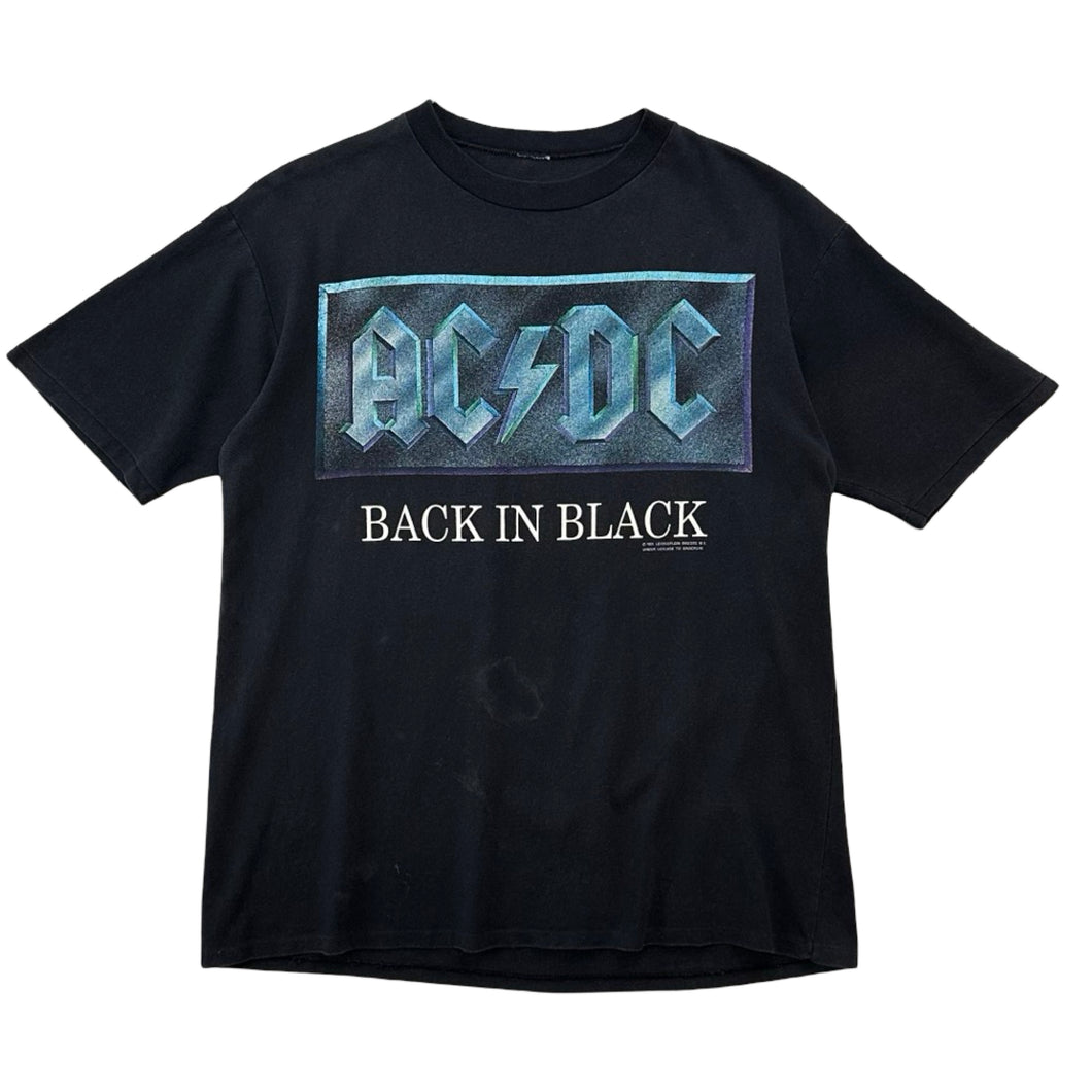 Vintage 1991 AC/DC 'Back In Black' Tee - M / L