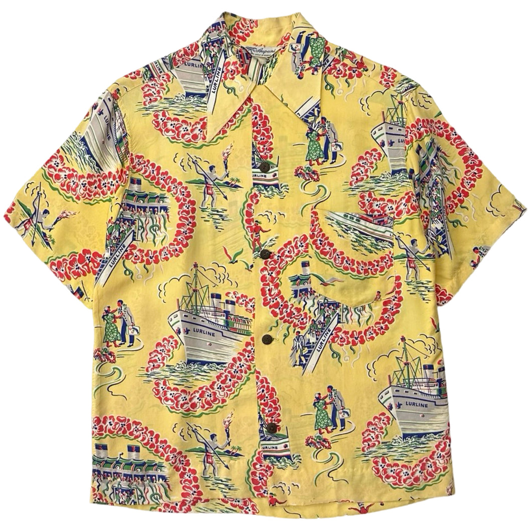 Vintage 1970s Aupuni Lurline Hawaiian Shirt - S