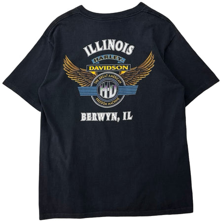 Vintage 1995 Harley-Davidson Illinois Berwyn, IL Tee - L