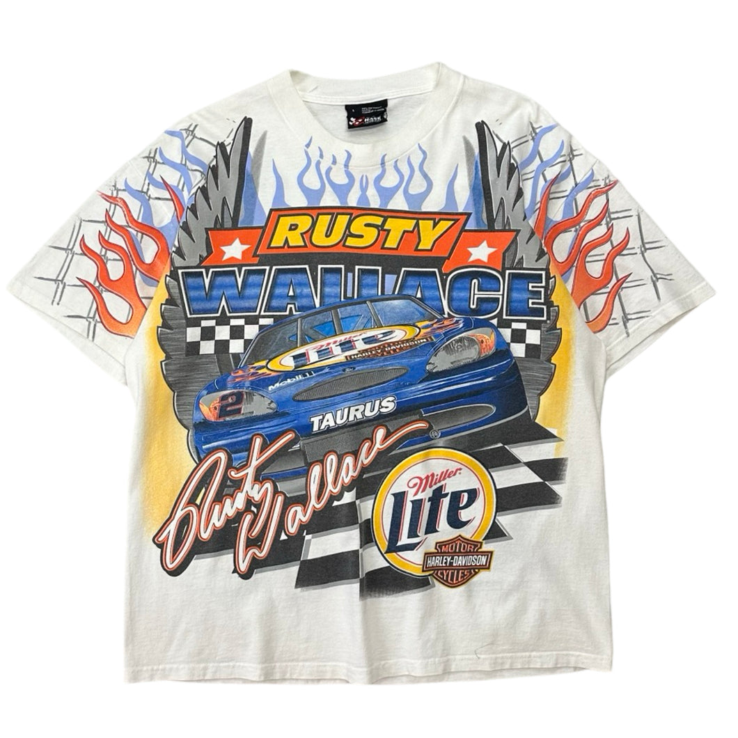 Vintage Rusty Wallace ‘Rules The Road’ NASCAR Tee - L