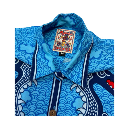 Vintage Mambo Blue Dragon Loud Shirt - M / L