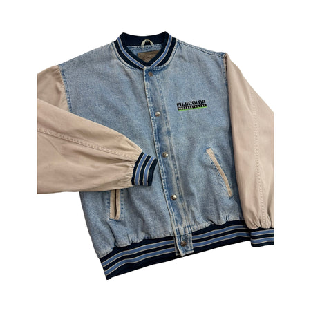 Vintage Fujicolour Denim Varsity Jacket - L