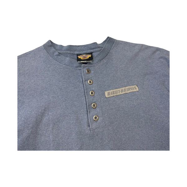 Vintage Harley-Davidson Henley Tee - XL