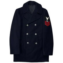 Load image into Gallery viewer, Vintage 1972 Navy Wool Peacoat - S
