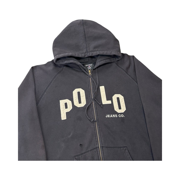 Vintage Polo Jeans Zip Up Hoodie - XL