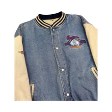 Load image into Gallery viewer, Vintage Eeyore ‘Friends Forever’ Disney Denim Varsity Jacket - L
