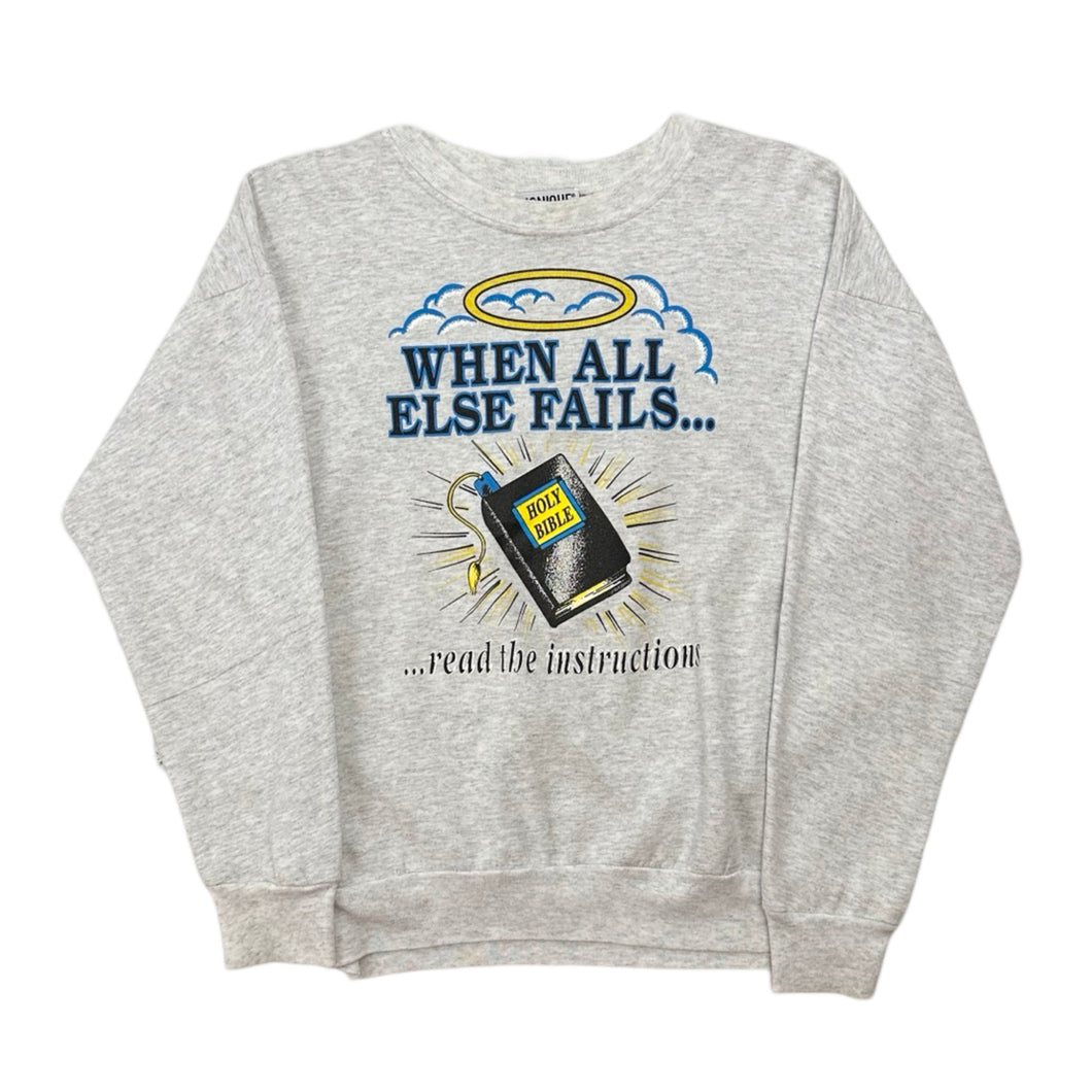 Vintage ‘When All Else Fails… Read The Instructions’ Crew Neck - M