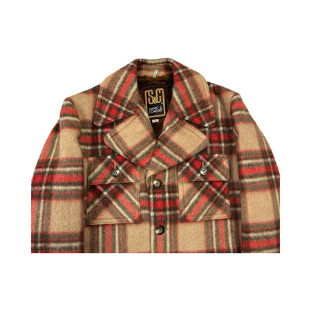 Vintage Faux Fur Lined Plaid Coat - M