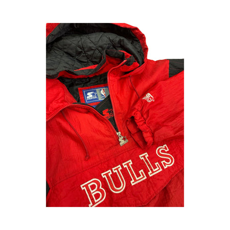 Vintage Chicago Bulls Starter 1/4 Zip Pull Over Jacket - XL