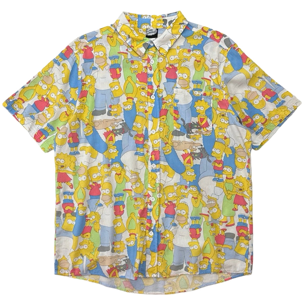 The Simpsons All Over Print Button Up Shirt - XL