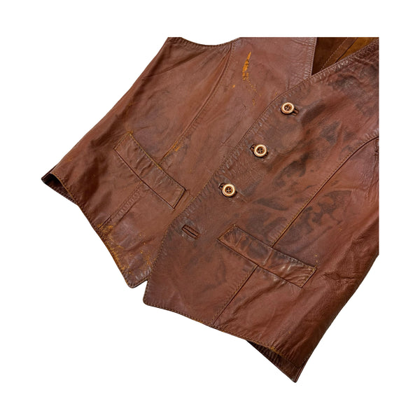 Vintage Leather Vest - S