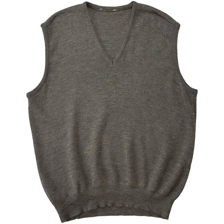 Vintage Knitted V-Neck Vest - XXL