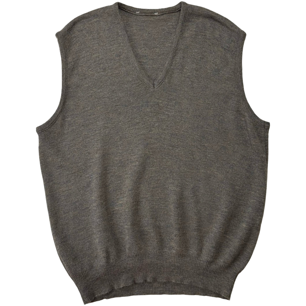 Vintage Knitted V-Neck Vest - XXL