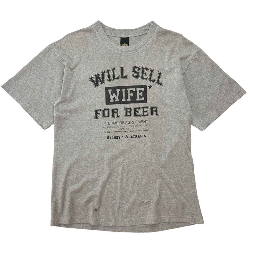 Vintage 'Will Sell Wife* For Beer' Sydney Tee - L