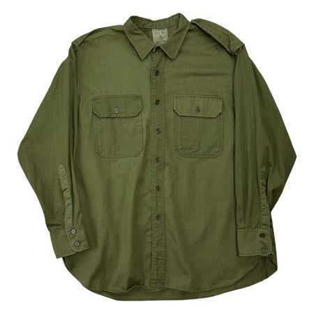 Vintage Button Up Military Shirt - XL