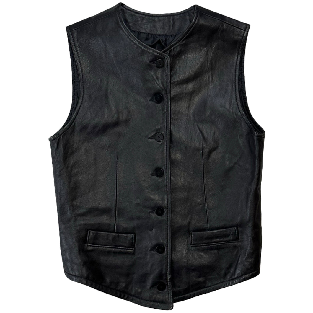 Vintage Leather Vest - XS