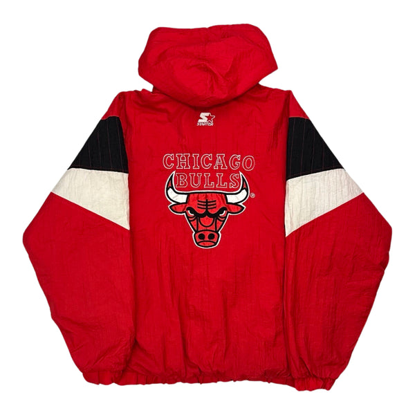 Vintage Chicago Bulls Starter 1/4 Zip Pull Over Jacket - XL