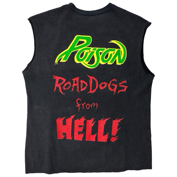 Vintage 1990 Poison ‘Flesh & Blood’ Tour Cut-Off Tee - L
