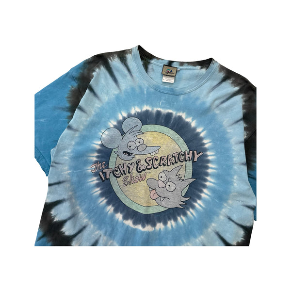 Vintage The Itchy & Scratchy Show Tie-Dye Tee - XL
