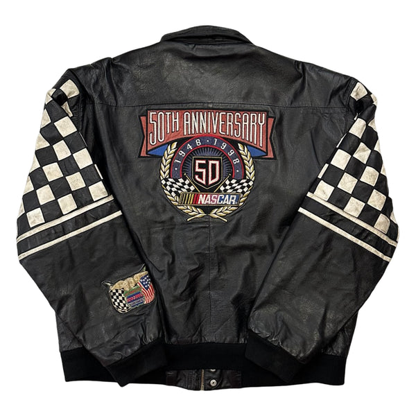 Vintage Jeff Hamilton NASCAR Leather Jacket - XL