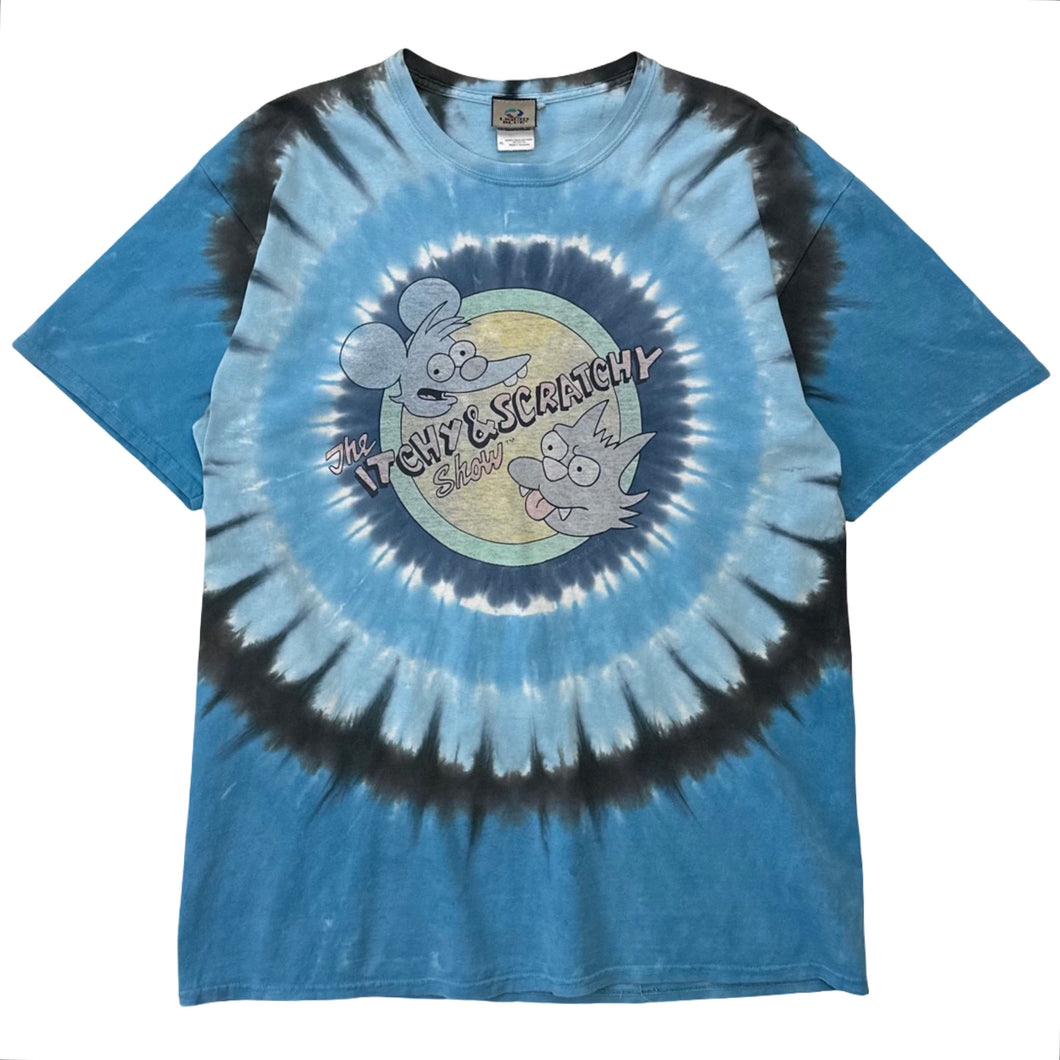 Vintage The Itchy & Scratchy Show Tie-Dye Tee - XL