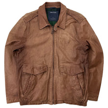 Load image into Gallery viewer, Vintage Nautica Plaid Lined Leather Jacket - L
