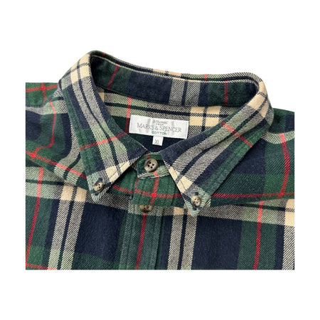 Marks & Spencer Plaid Button Down Shirt - XL