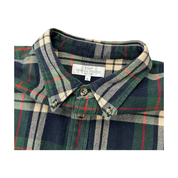 Marks & Spencer Plaid Button Down Shirt - XL